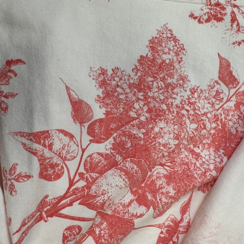 D &Co Vintage Style Wrap Skort Womens‎ S Toile Floral Cotton Blend Summer Picnic